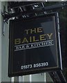 Sign for the Bailey Bar & Kitchen, Abergavenny