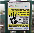 Thieves Beware notice, Rhymney