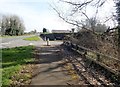 The entrance to Sawmill Road from the A50