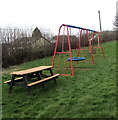 Picnic bench and children