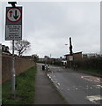 Bilingual sign on the approach to traffic calming in Marshfield