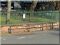 SK5639 : Railings and wall at Wellington Circus, Nottingham by Alan Murray-Rust