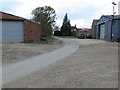 South End Lane passing through the buildings of South End Farm