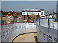 Temporary pedestrian route through bridge works on Blackhorse Lane