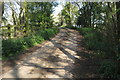 Track heading over the motorway to Muscott