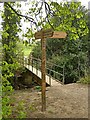 Footpath sign beside Poynton Brook