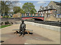 Statue of Captain Mainwaring looking lost without his troop