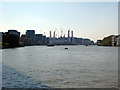 TQ2977 : View upriver from St George Wharf by Robin Webster