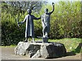 SW7821 : Statue of Michael Joseph and Thomas Flamank by Philip Halling