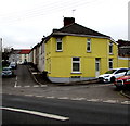 ST1596 : Yellow house on a Fleur-de-lis corner by Jaggery