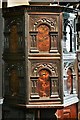 SJ7474 : Lower Peover, St. Oswald's Church: c17th pulpit with inlaid marquetry panels by Michael Garlick