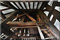 Marton, St. James and St. Paul Church: Ancient ladder in the tower lobby