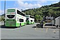 SJ0743 : Two TrawsCymru buses on route T3 at Corwen by Richard Hoare