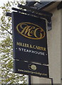 Sign for the Miller & Carter Steakhouse, Aughton