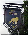 Sign for the Fox public house, Maghull