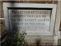 TQ0371 : St Mary, Staines: foundation stone (b) by Basher Eyre
