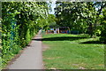 Path and play area north of Floral Way