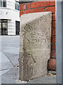 J4844 : Milestone and bench mark, Downpatrick by Rossographer