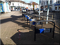 SP3265 : Cycle racks on Leamington Spa High Street by Stephen Craven