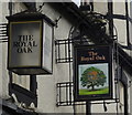 TQ4585 : Signs for the Royal Oak, Fair Cross by JThomas