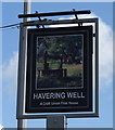 Sign for the Havering Well, Rush Green, Romford