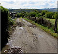 SN5747 : Muddy side road in Lampeter by Jaggery