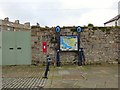 Information board and Edward VII post box