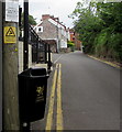 Litter notice above a litter bin, Church Lane, Old St Mellons