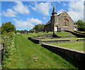 Grassy entrance to a Lampeter churchyard