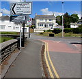 Direction signs at the NW end of Peterwell Terrace, Lampeter