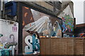 View of street art on a wall at the rear of the Pawleyne Arms pub on Croydon Road #3