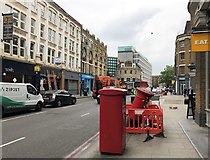 TQ3382 : Upended Post Box on Great Eastern Street by Jonathan Clitheroe