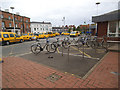 SK3635 : Cycles and taxis outside Derby station by Stephen Craven