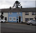 Blue house in Glangrwyney, Powys