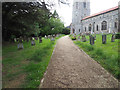 Path to Church entrance through part of graveyard