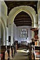 TL7963 : Little Saxham, St. Nicholas Church: The nave and massive chancel arch by Michael Garlick