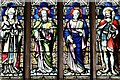 Little Saxham, St. Nicholas Church: East window by Ernest R. Suffling 1899 (detail)