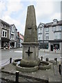 Contrasting messages on Harford Fountain, Harford Square, Lampeter