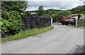 Stack of tyres in Lampeter