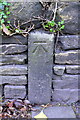 Benchmark on stone post in wall on south side of Dam Head Road