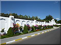 Flower border at the Guru Nanak Darbar Gurdwara in Gravesend