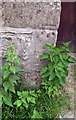 Benchmark on farm building at Skeld Gate