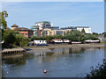 North bank and buildings upstream of Kew Bridge