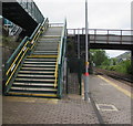 Steps up from platform 1 at Tir-Phil railway station