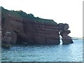 SX9674 : Cliffs and arch in the Parson rock formation by David Smith