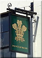 Sign for the Prince of Wales public house