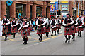 SJ8398 : Manchester Day 2019, Pipes and Drums on Deansgate by David Dixon