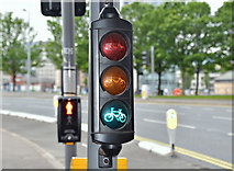 J3474 : Cycle lane traffic lights, Middlepath Street, Belfast (June 2019) by Albert Bridge