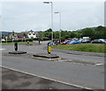 Pedestrian refuge in Parc Pontypandy, Caerphilly