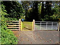 Entrance gates to a riverbank recreation area, Llanfaes, Brecon